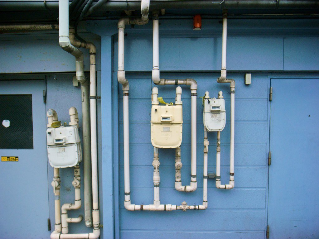 Residential gas meter and shutoff valve serviced by Arvada Plumbing Pros